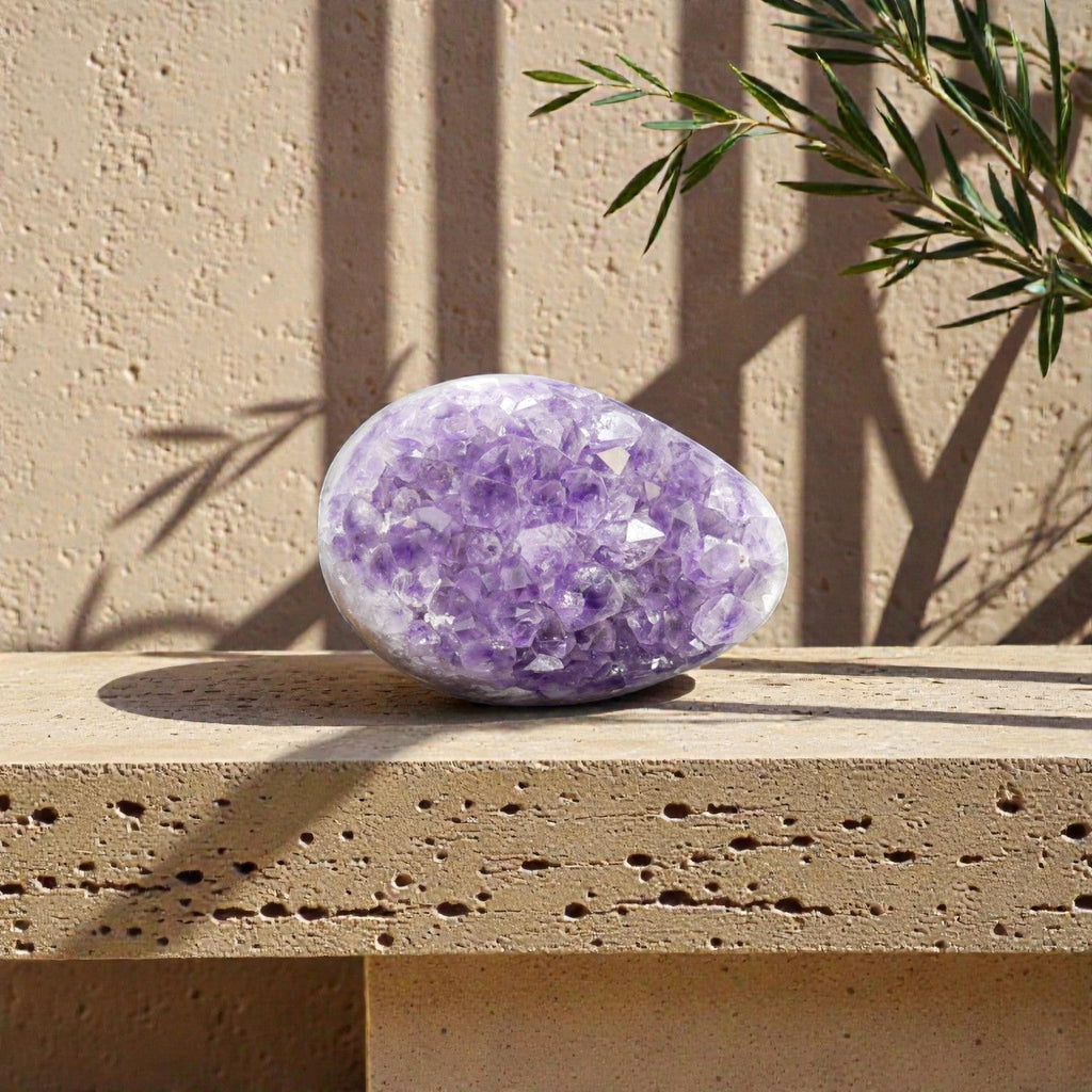 Uruguayan Amethyst Egg - Natural Crystal Decor Piece | 1.7 lb