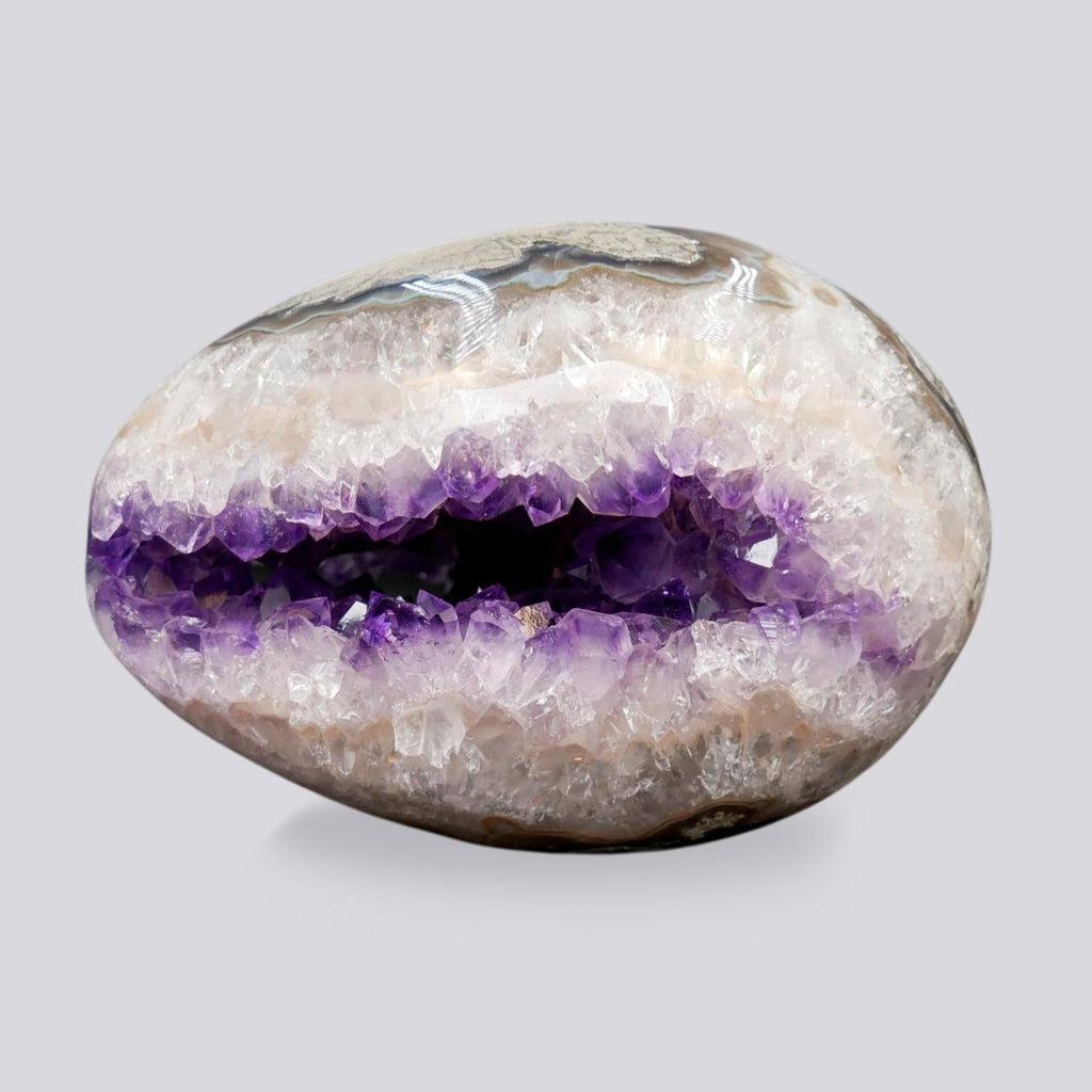 Large Uruguayan Amethyst Geode Egg - Natural Crystal Statement Decor | 3.15 lb