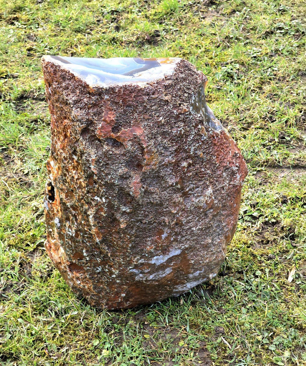 Large Blue Agate Crystal Geode 29.5kg - Polished Natural Madagascar Druze Agate Crystal Display