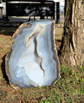 Large Blue Agate Crystal Geode 29.5kg - Polished Natural Madagascar Druze Agate Crystal Display