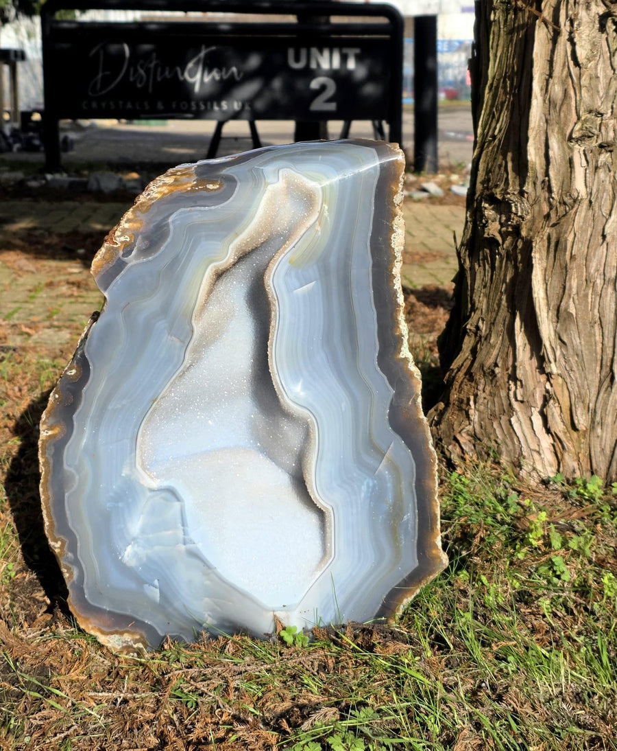 Large Blue Agate Crystal Geode 29.5kg - Polished Natural Madagascar Druze Agate Crystal Display